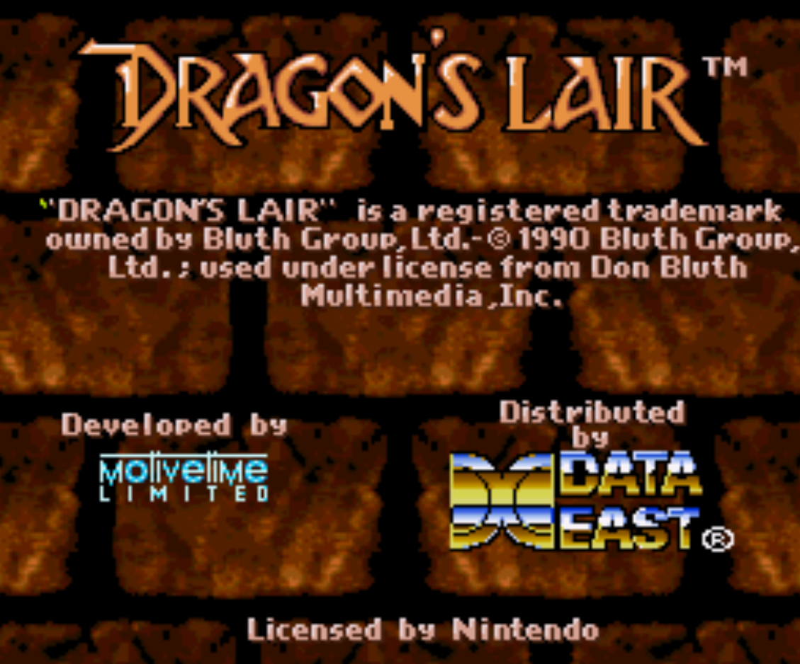 Dragons Lair Title Screen
